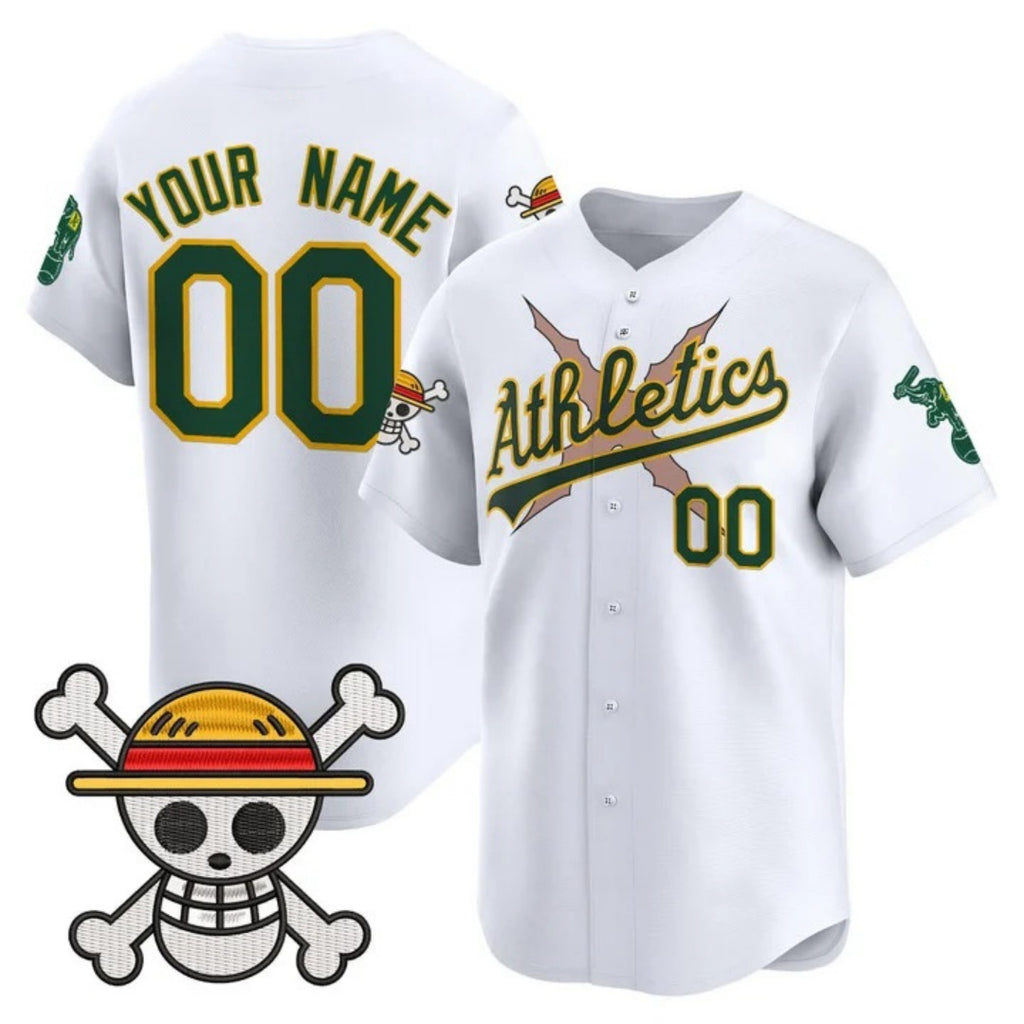 Custom Oakland Athletics x One Piece White HOLBERT Vapor Premier Limited Jersey - Stitched