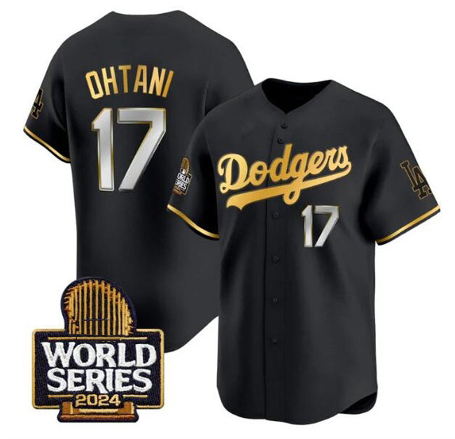 Los Angeles Dodgers #17 Shohei Ohtani Black Gold HOLBERT 2024 World Series Limited Stitched Jersey