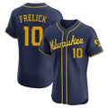 Milwaukee Brewers #10 Sal Frelick Player Navy HOLBERT Home Limited Elite Stitched Jerseys