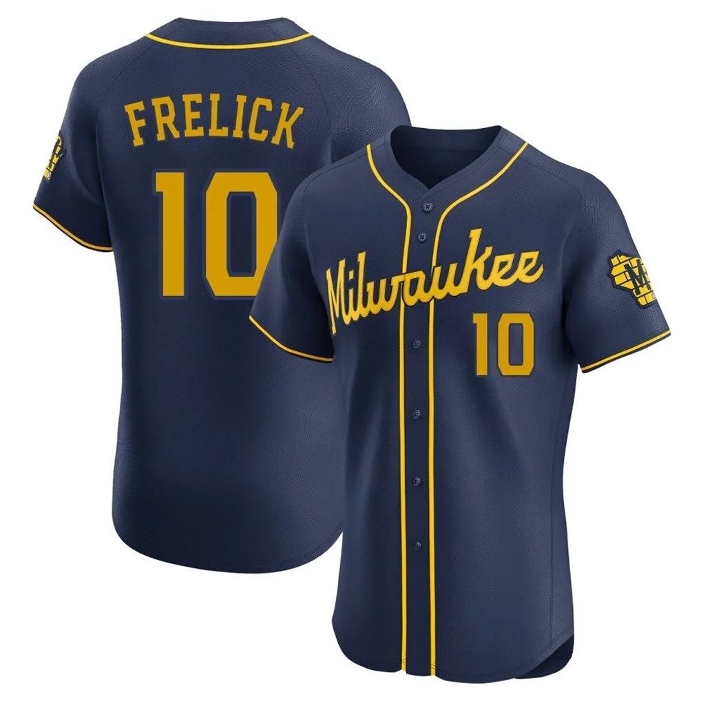Milwaukee Brewers #10 Sal Frelick Player Navy HOLBERT Home Limited Elite Stitched Jerseys
