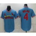 St. Louis Cardinals #4 Yadier Molina Light Blue HOLBERT Pullover Cooperstown Collection Stitched Jersey