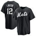 New York Mets #12 Francisco Lindor Black HOLBERT Lights Out Limited Stitched Jersey