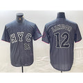 New York Mets #12 Francisco Lindor Number Grey HOLBERT 2024 City Connect Cool Base Stitched Jersey 2