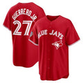 Toronto Blue Jays #27 Vladimir Guerrero Jr. Red HOLBERT 50th Anniversary Alternate Limited Jersey