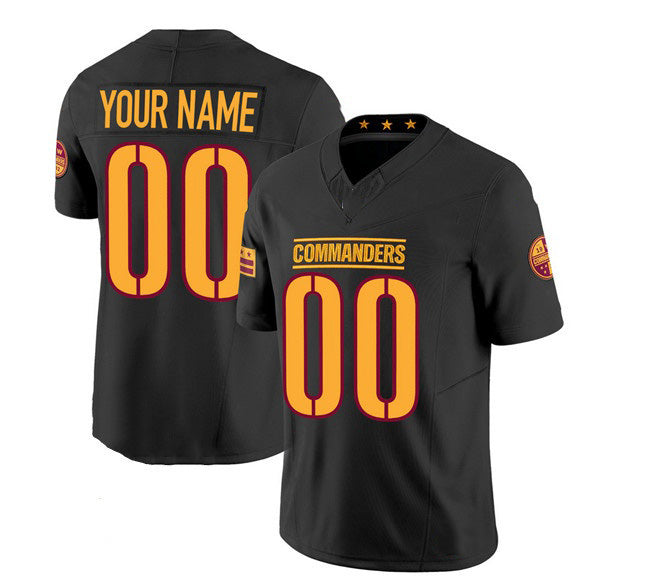 Custom W.Commanders Active Player Black HOLBERT 2023 F.U.S.E. Vapor Limited Stitched Jersey