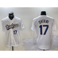 Los Angeles Dodgers #17 Shohei Ohtani Number White Gold HOLBERT Championship Stitched Cool Base Jerseys