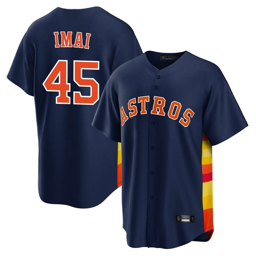Houston Astros #45 Tatsuya Imai Player Navy HOLBERT Home Game Stitched Jerseys