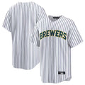 Milwaukee Brewers Blank Player White HOLBERT Stripes Home Game Stitched Jerseys