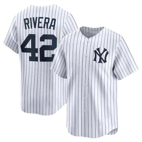 New York Yankees #42 Mariano Rivera White HOLBERT Home Limited Stitched Jersey