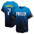 Philadelphia Phillies #7 Trea Turner Blue HOLBERT City Connect Limited Player Jersey