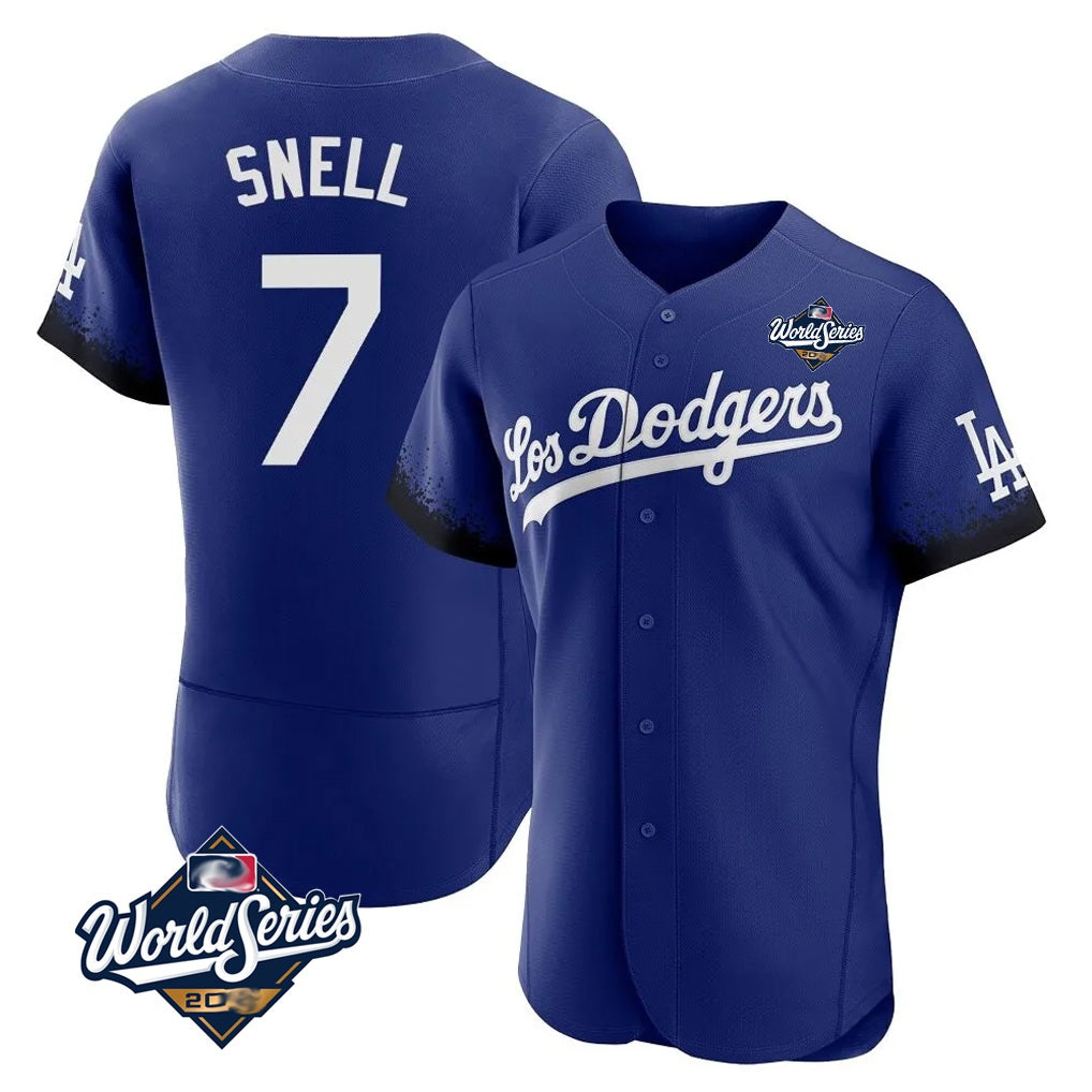 Los Angeles Dodgers #7 Blake Snell Player Royal HOLBERT City Connect Elite World Series Home Stitched Jerseys