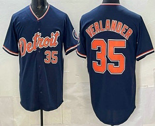 Detroit Tigers #35 Justin Verlander Navy HOLBERT Limited Jersey