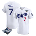 Los Angeles Dodgers #7 Blake Snell Player White HOLBERT Limited Elite World Series Home Stitched Jerseys