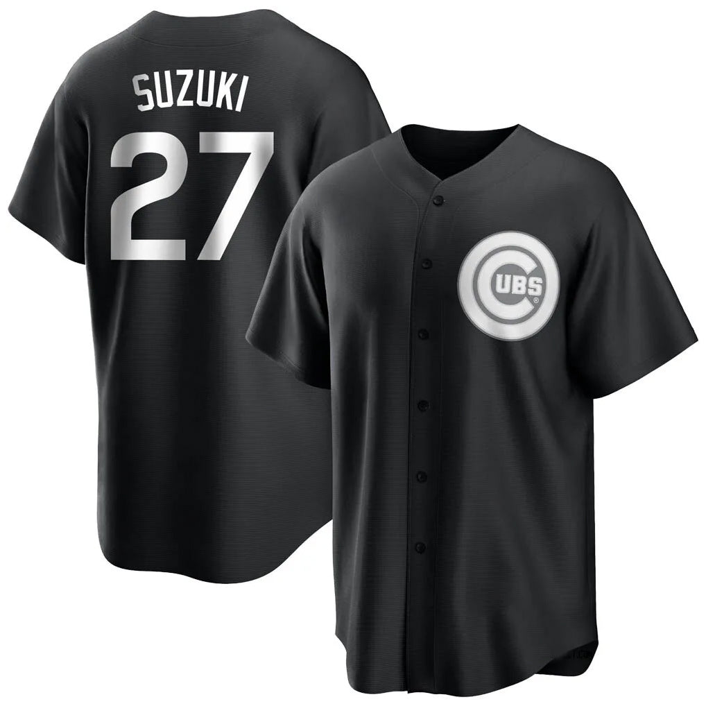 Chicago Cubs #27 Seiya Suzuki Player Black HOLBERT Game Stitched Jerseys