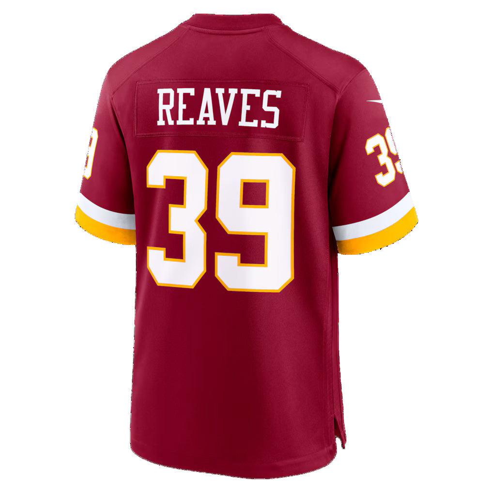 W.Commanders #39 Jeremy Reaves Burgundy HOLBERT Game Jersey