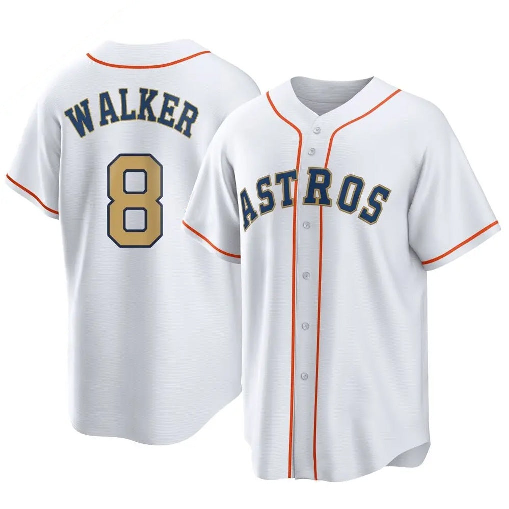 Houston Astros #8 Christian Walker Player Gold HOLBERT Collection Game Home Stitched Jerseys
