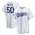 Los Angeles Dodgers #50 Mookie Betts White HOLBERT 2025 World Series Champions Home Cool Base Stitched Jersey