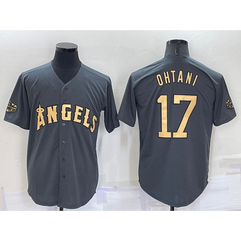 Los Angeles Angels #17 Shohei Ohtani Grey HOLBERT 2022 All Star Stitched Cool Base Jersey