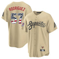 Arizona Diamondbacks #57 Eduardo Rodriguez Player Tan HOLBERT USA 250 Fourth of July Home Game Stitched Jerseys