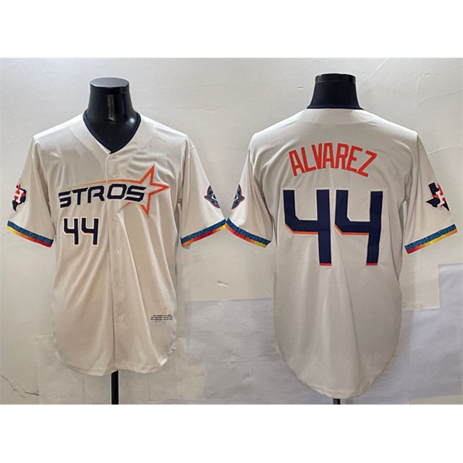 Houston Astros #44 Yordan Alvarez Cream HOLBERT 2025 City Connect With Texas Patch Limited Stitched Jersey