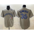 Toronto Blue Jays #36 Davis Schneider Gray HOLBERT 2025 World Series Cool Base Stitched Jersey