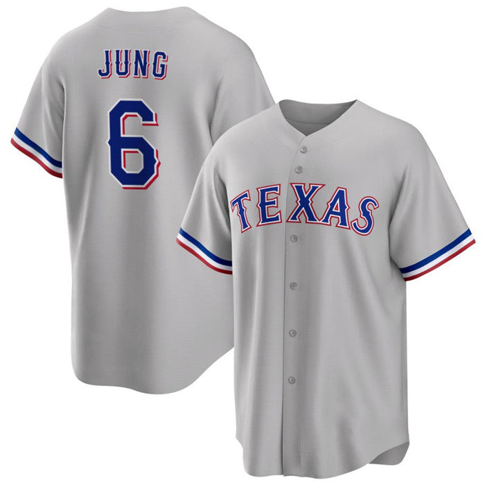 Texas Rangers #6 Josh Jung Gray HOLBERT Cool Base Stitched Jersey