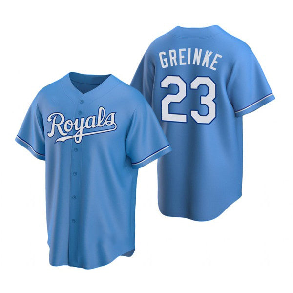 Kansas City Royals #23 Zack Greinke Light Blue HOLBERT Cool Base Stitched Jersey