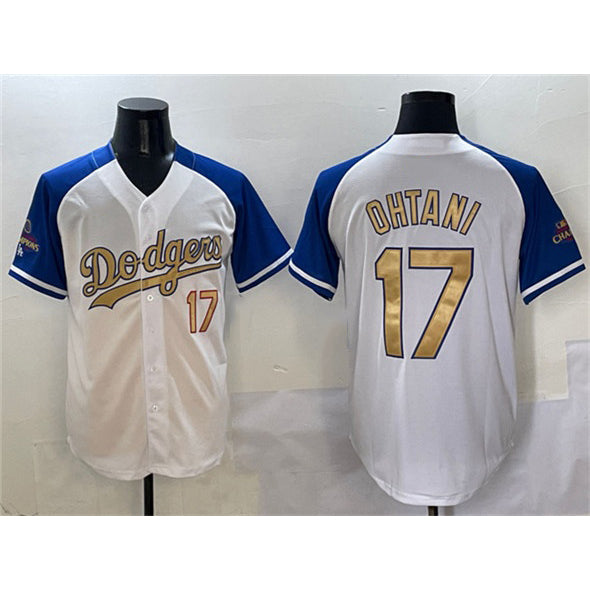 Los Angeles Dodgers #17 Shohei Ohtani White Royal Gold HOLBERT 2024 World Series Champions Vapor Limited Stitched Jersey