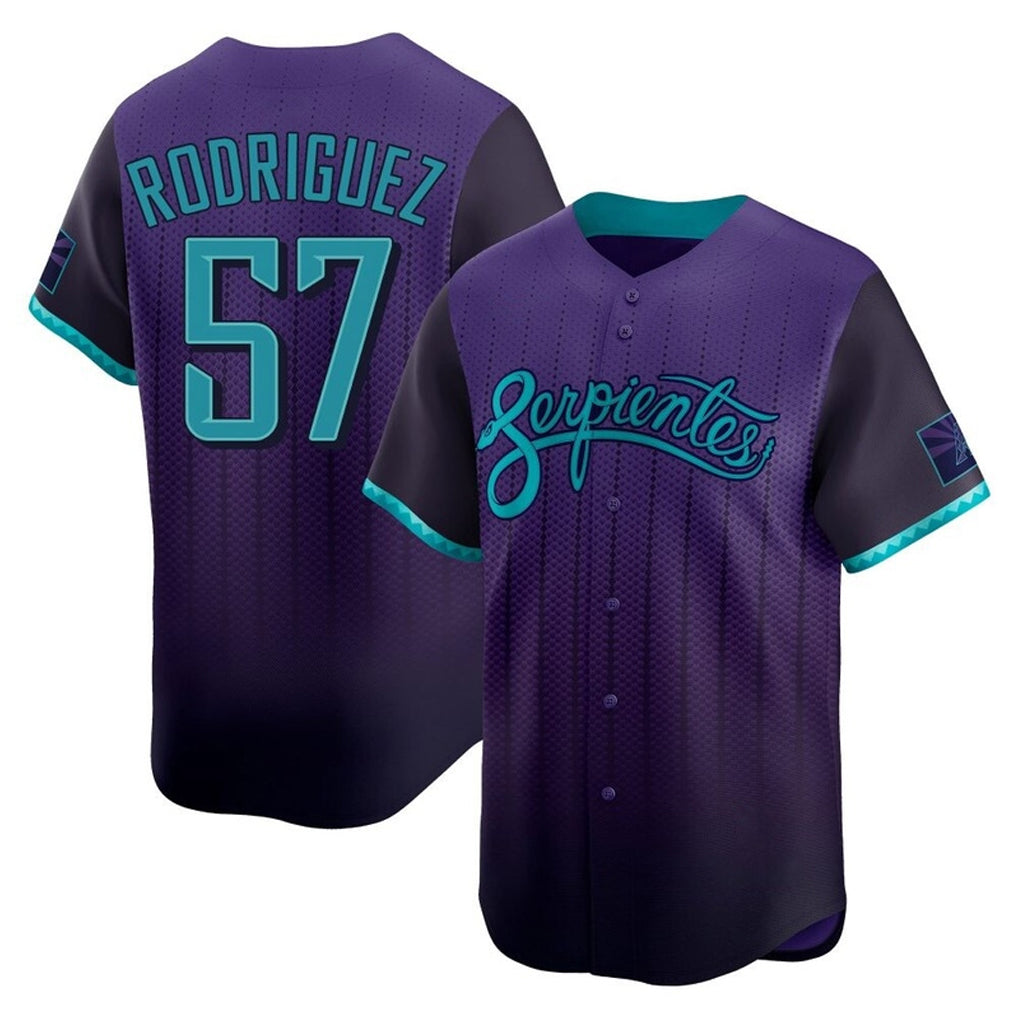 Arizona Diamondbacks #57 Eduardo Rodriguez Player Purple HOLBERT City Connect Limited Home Game Stitched Jerseys