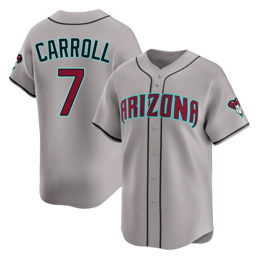 Arizona Diamondbacks #7 Corbin Carroll Player Gray HOLBERT Road Limited Home Game Stitched Jerseys