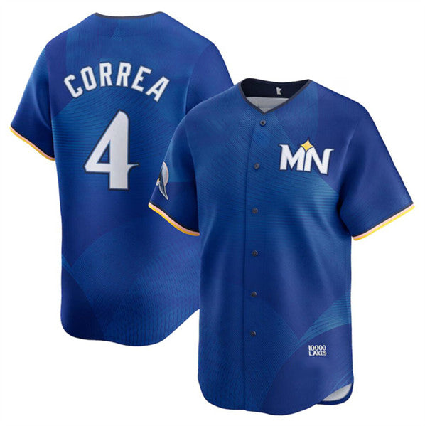 Minnesota Twins #4 Carlos Correa Royal HOLBERT 2024 City Connect Limited Stitched Jersey