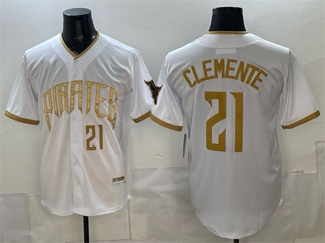 Pittsburgh Pirates #21 Roberto Clemente White HOLBERT 2026 City Connect Stadium Stitched Jersey