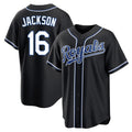 Kansas City Royals #16 Bo Jackson Player Black HOLBERT Carbon Fashion Home Game Stitched Jerseys