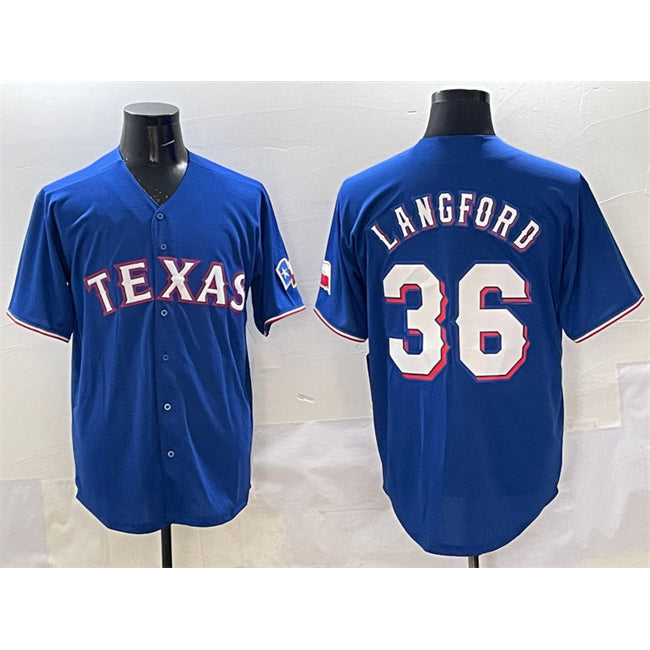 Texas Rangers #36 Wyatt Langford Royal HOLBERT Cool Base Limited Stitched Jersey