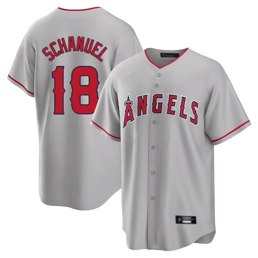 Los Angeles Angels #18 Nolan Schanuel Player Gray HOLBERT Home Game Stitched Jerseys