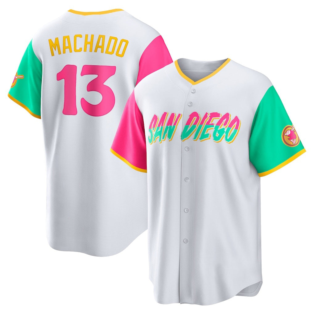 San Diego Padres #13 Manny Machado White HOLBERT City Connect Replica Player Jersey