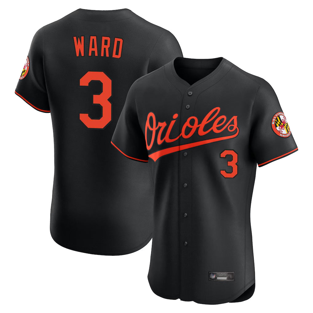 Baltimore Orioles #3 Taylor Ward Player Black HOLBERT Limited Elite Home Game Stitched Jerseys
