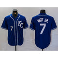 Kansas City Royals #7 Bobby Witt Jr Number Royal HOLBERT Cool Base Stitched Jersey