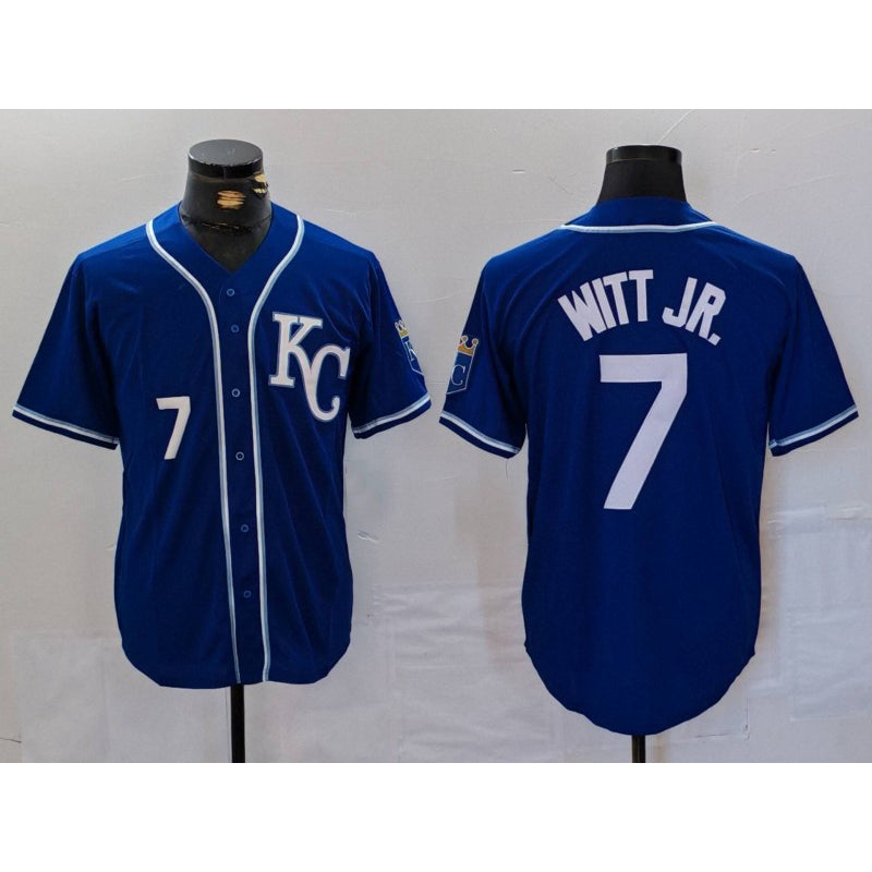 Kansas City Royals #7 Bobby Witt Jr Number Royal HOLBERT Cool Base Stitched Jersey