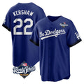Los Angeles Dodgers #22 Clayton Kershaw Player Royal HOLBERT World Series City Connect Home Game Stitched Jerseys