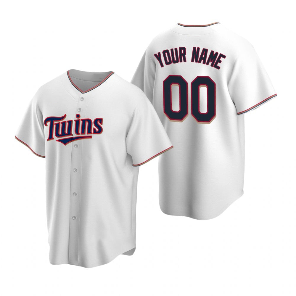 Custom Minnesota Twins White HOLBERT Stitched Cool Base Home Jersey