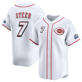 Cincinnati Reds #7 Spencer Steer White HOLBERT 2025 Speedway Classic Home Limited Stitched Jersey