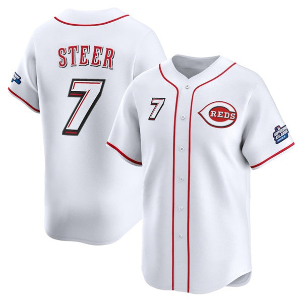 Cincinnati Reds #7 Spencer Steer White HOLBERT 2025 Speedway Classic Home Limited Stitched Jersey
