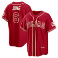 Texas Rangers #6 Josh Jung Red HOLBERT 2026 City Connect Stadium Jersey