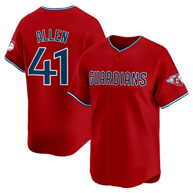 Cleveland Guardians #41 Carlos Santana Red HOLBERT Alternate Limited Stitched Jersey