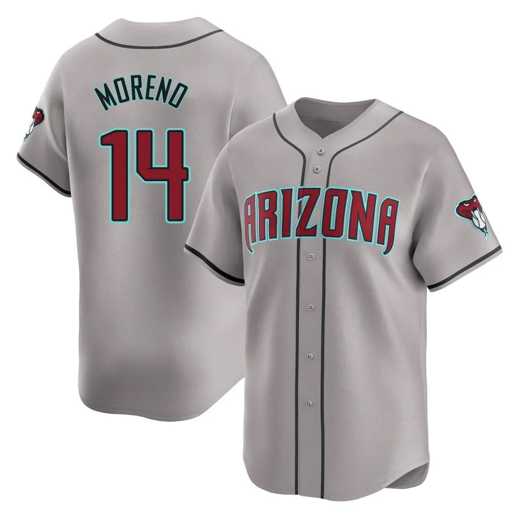 Arizona Diamondbacks #14 Gabriel Moreno Player Gray HOLBERT Road Limited Home Game Stitched Jerseys