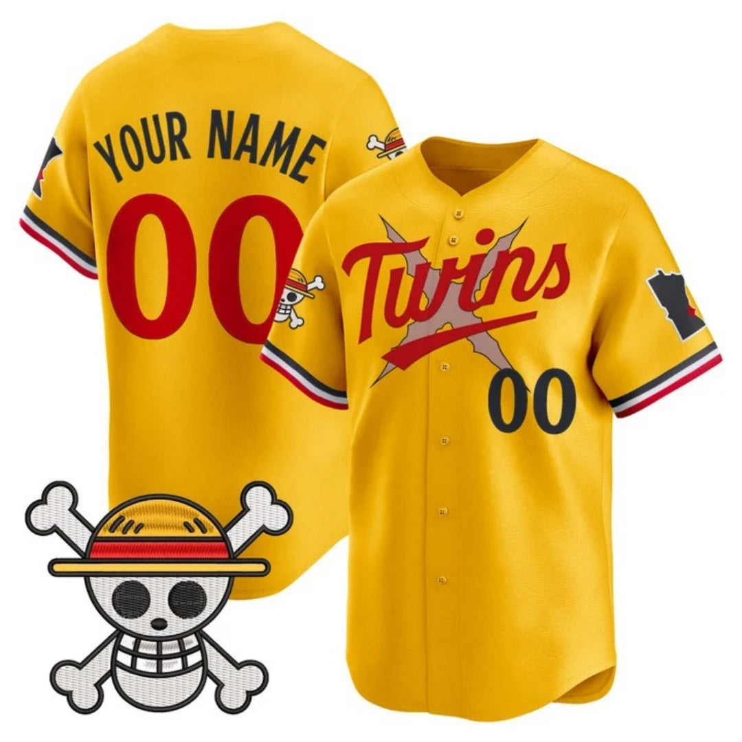 Custom Minnesota Twins x One Piece Gold HOLBERT Vapor Premier Limited Jersey - Stitched