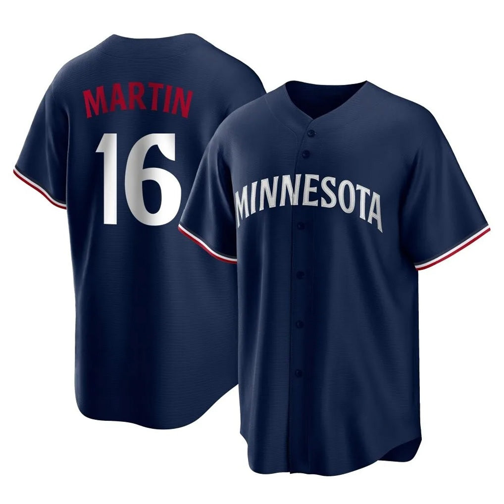 Minnesota Twins #16 Austin Martin Player Navy HOLBERTReplica Alternate Home Stitched Jerseys