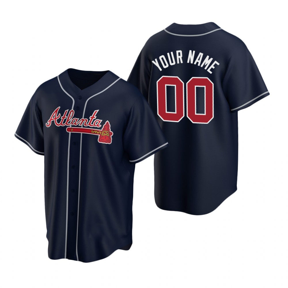 Custom Atlanta Braves Navy HOLBERT 2020 Stitched Cool Base Jersey