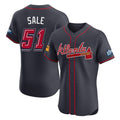 Atlanta Braves #51 Chris Sale Player Navy HOLBERT 2025 Speedway Classic Limited Elite Home Game Stitched Jerseys